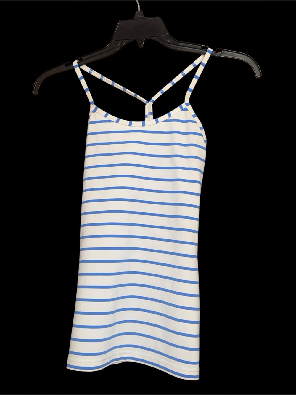 White & Blue Striped Spaghetti Strap Tank